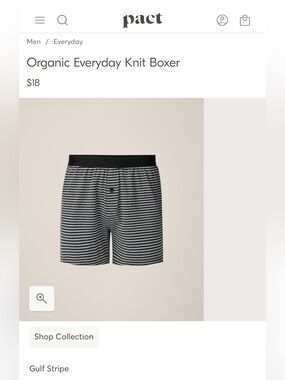 Pact Organic Everyday Knit Boxer – Gulf stripe
